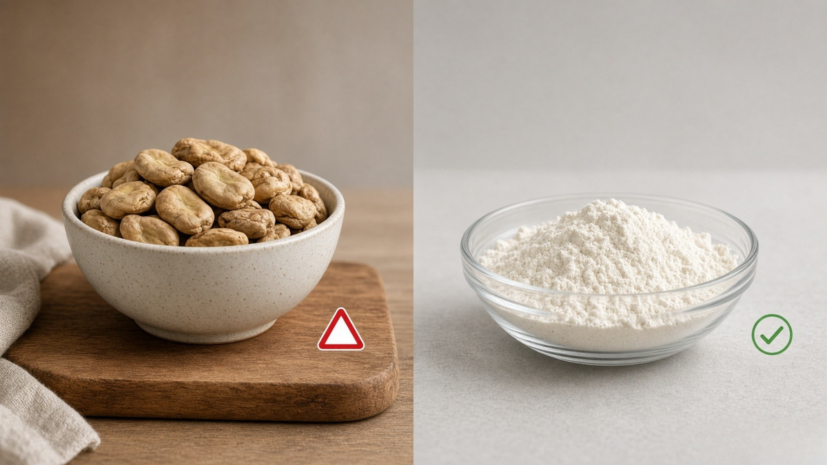 Comparison of whole faba beans versus isolated faba bean protein powder