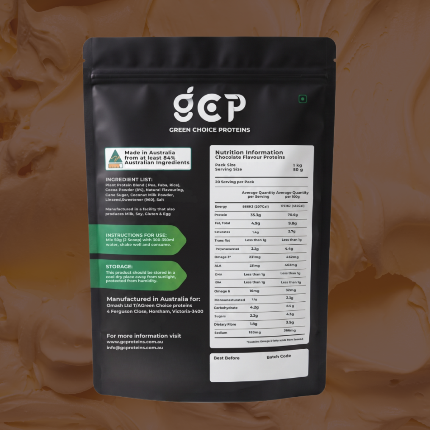 Chocolate Flavored Protein Powder - Plant-Based Protein