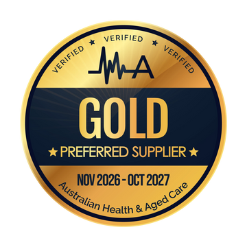 Australian Health & Aged Care Verified Gold Preferred Supplier badge, November 2026 to October 2027