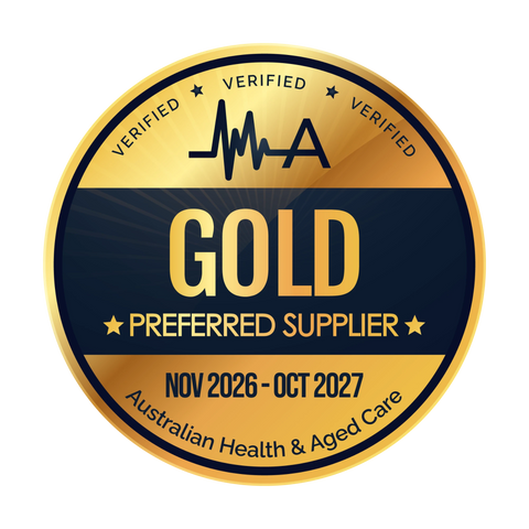 Australian Health & Aged Care Verified Gold Preferred Supplier badge, November 2026 to October 2027